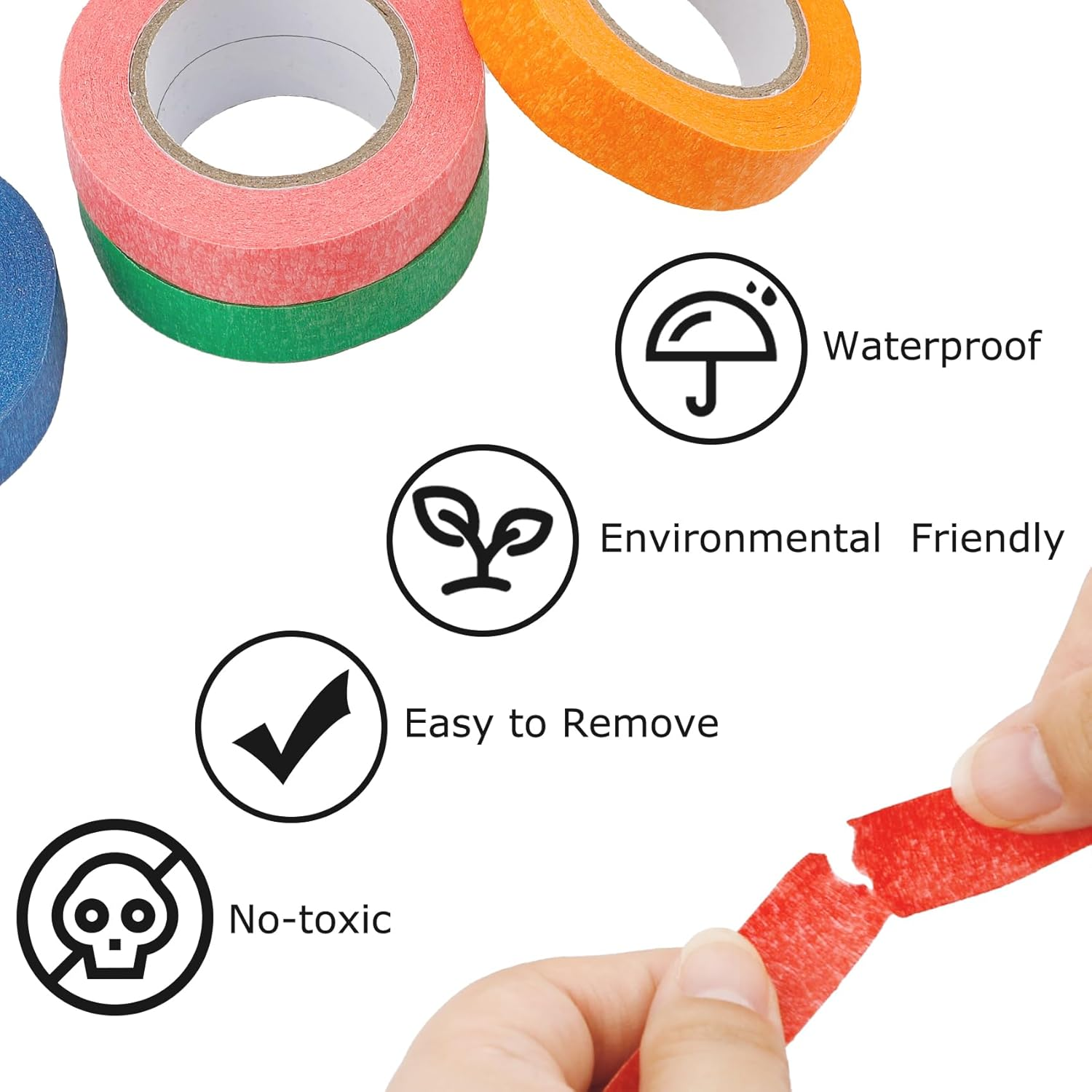 Colored Masking Tape Coloured Tape Artist Tape Crafting Supplies Classroom Must Haves Classroom Supplies 8Rolls 0.59 Inch Art Supplies Washi Tape Set Painter Tape image number 4