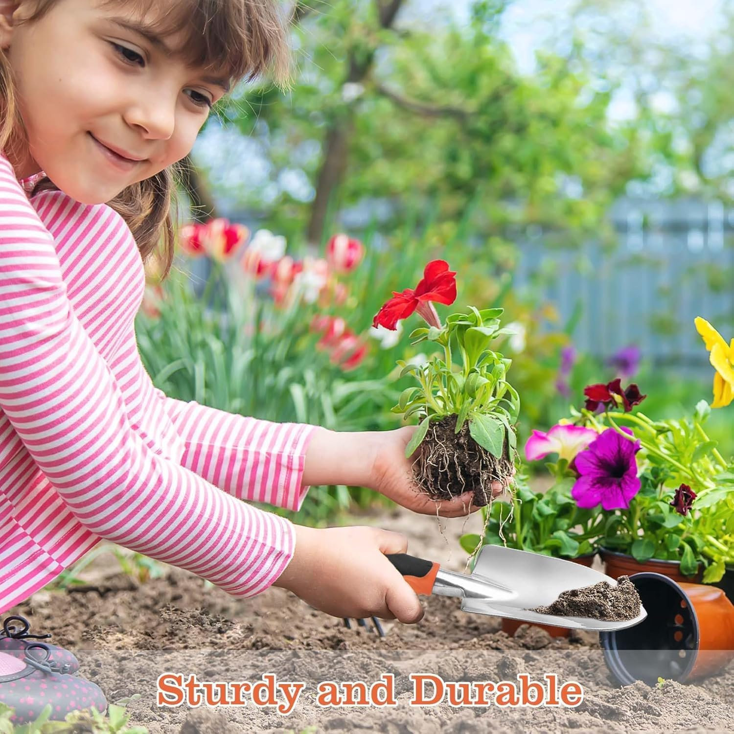 Stainless Steel Garden Trowel Hand Shovel, 1Pc Wide Spade for Digging and Gardening,Gardening Shovel Small Spade Shovel,Gardening Shovel Digging Trowel,Garden Trowel Hand Wide Shovel image number 3