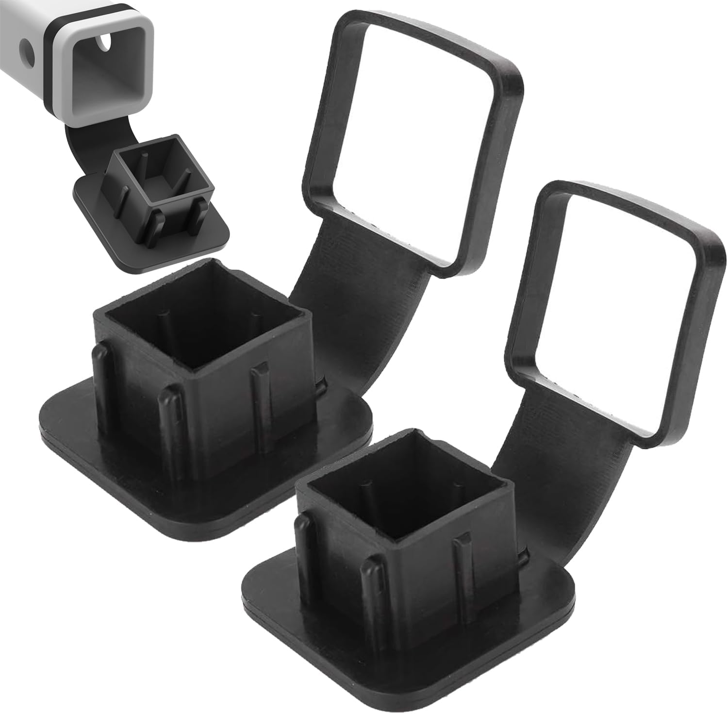 IONPSHG 2Pcs Trailer Hitch Cover Rubber Trailer Hitch Dust Plug 2 Inch Trailer Hitch Cover Plug Cover Trailer Hitch Cover Tube Plug Insert for Toyota Ford Jeep Chevrolet Nissan Dodge Ram Porsche image number 6