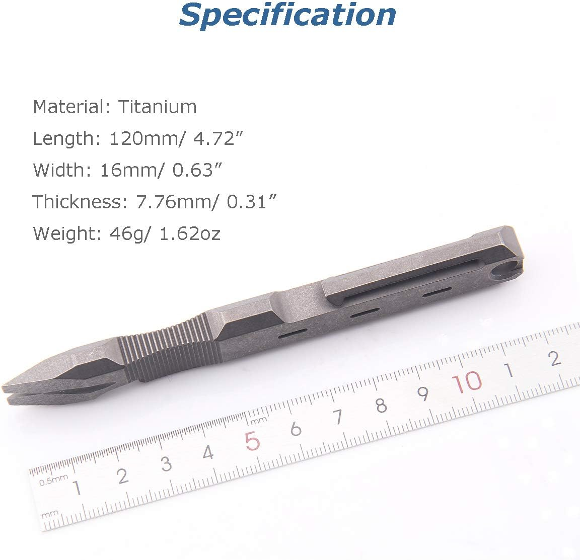 Hamans Titanium EDC Pry Bar with Nail Puller Bottle Opener Function with Pocket Clip EDC Tool (Grey) image number 1