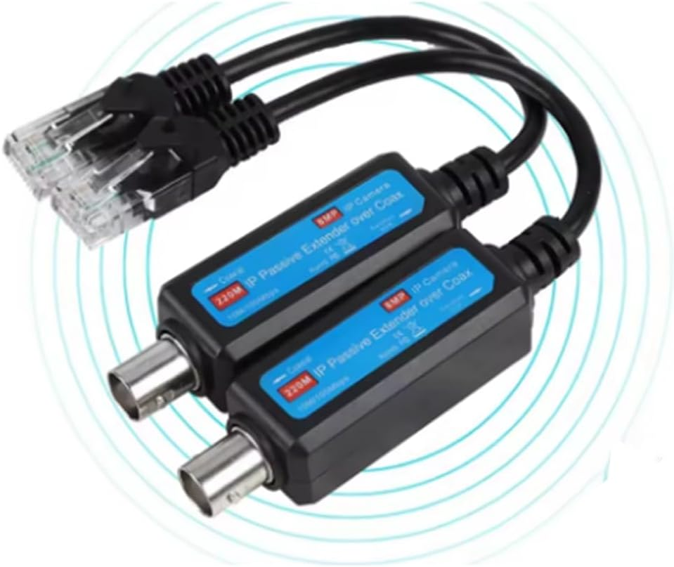 For IP NVR Camera Extender over Coax 1Pair 10/100Mbps 1CH Passive for IP Network Coaxial Transmitter Receiver Extender image number 5