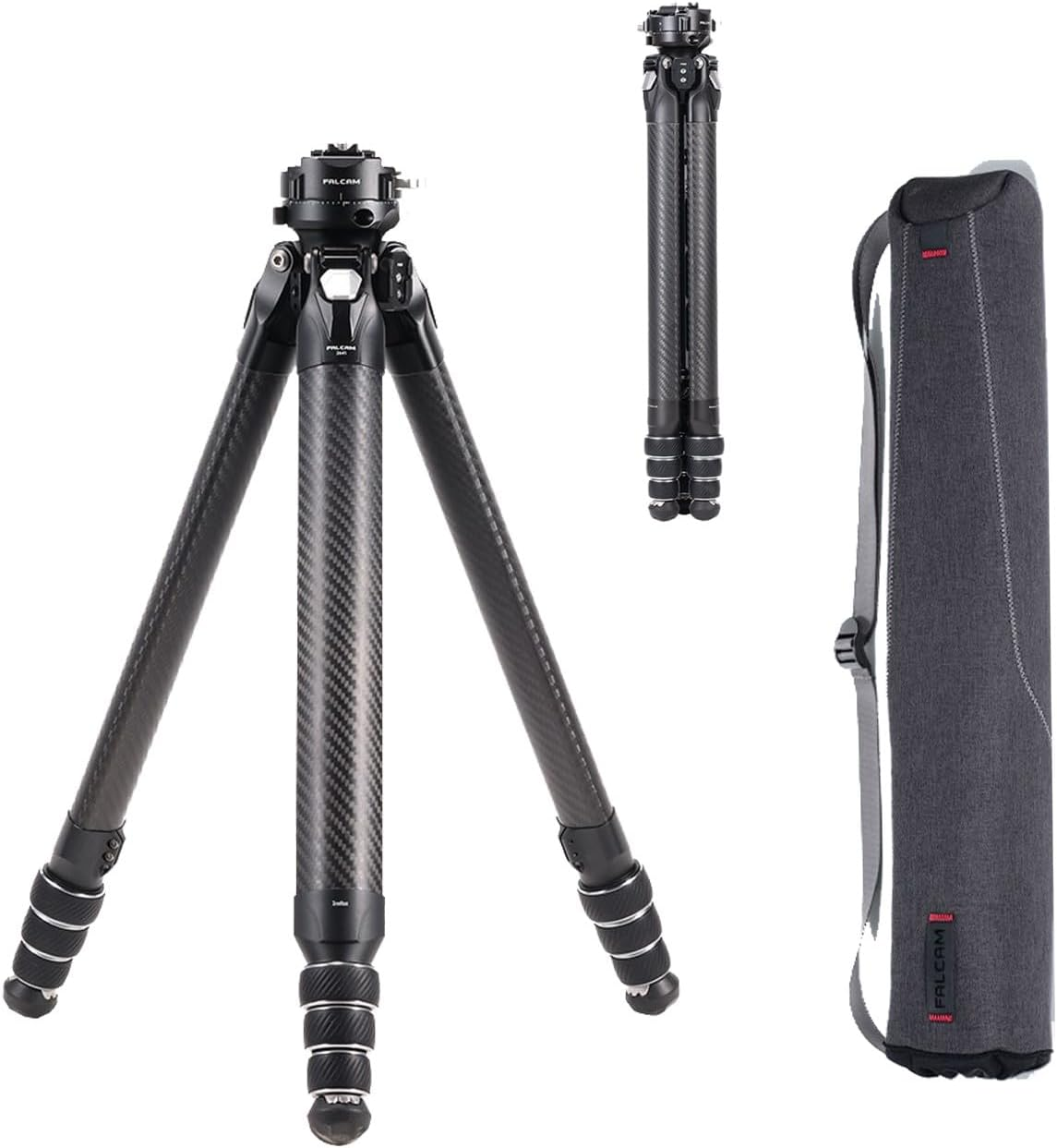 Falcam Treeroot 61" F38 Pro Quick Lock Travel Tripod,With 360 Degree Damping Ball Head Load Capacity 5Kg/11Lbs,Carbon Fiber Tripod with F22 Interfaces, 1/4" Screw,Carry Strap Holes for Cameras image number 1