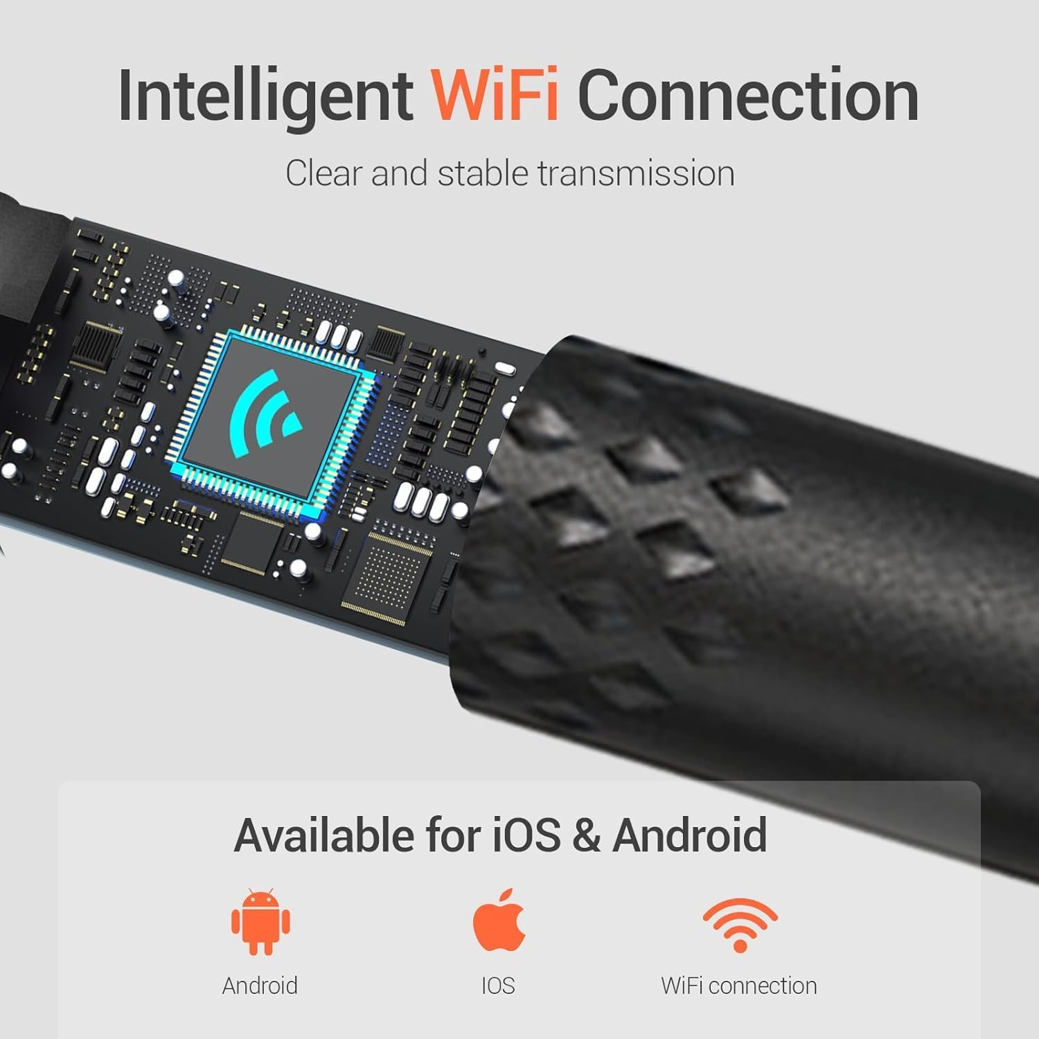 Ear Wax Removal Tool,Qimic Ear Cleaner with Camera,1080P Ear Wax Removal Camera with 6 LED Lights, Ear Camera with 6 Silicon Ear Spoon and Ear Pick Set,Wifi Otoscope for Ios & Android (Black) image number 2