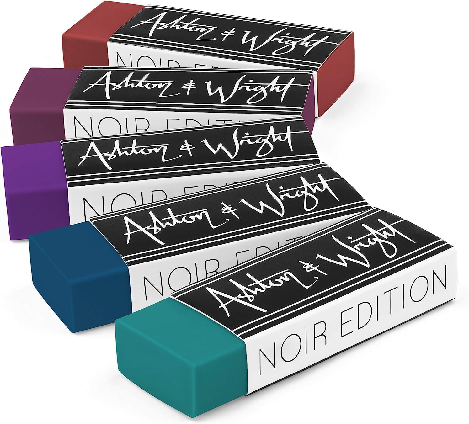 Ashton and Wright - Classic Eraser - Latex Free Plastic Rubber - Pack of 5 Midnight Tones