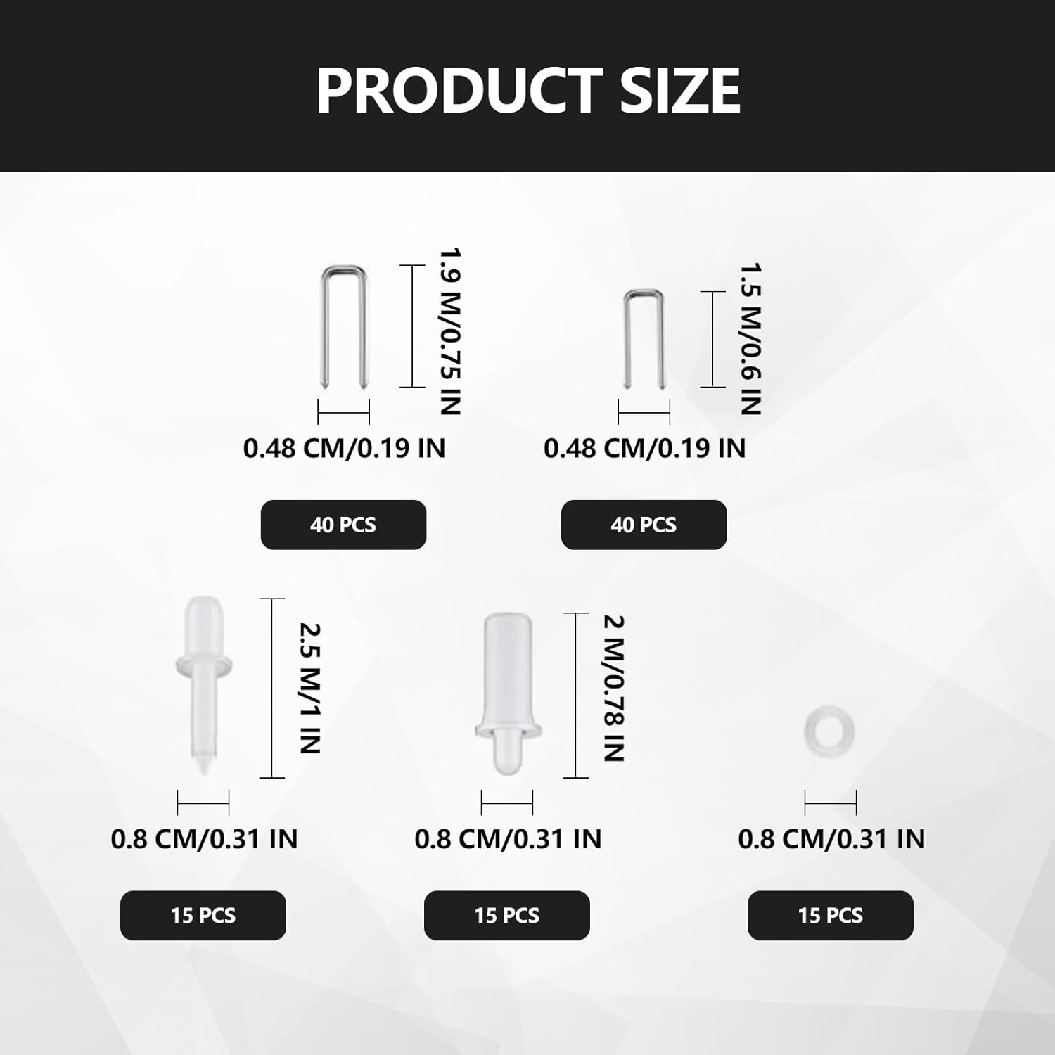 125 Pcs Plantation Shutter Pins Kit with 15 Pcs Springs, Spring Loaded Plantation Shutter Parts, Louvers Repair Pins Easy to Replacement, Louver Movable Blade Repair Parts, Windows Tools Supplies