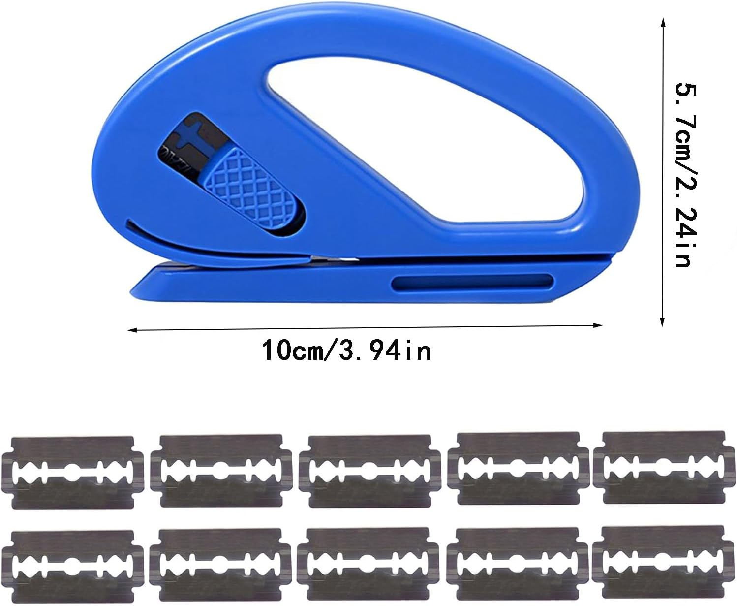 Tjhypenete 2 Pcs Wrapping Paper Cutter with 10 Replaceable Razor Blades, Sliding Gift Wrap Cutter Tool, Safety Craft Vinyl Film Cutting Knife, Car Wraps Knife for Window Tint, Car Wrap, Craft Making image number 3