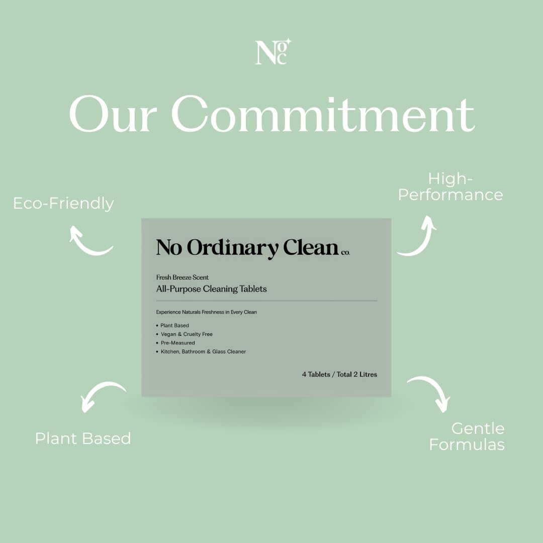 All-Purpose Cleaning Tablets | Plant-Based & Chemical-Free | Eco-Friendly, Biodegradable Cleaner for Home, Kitchen, & Bathroom | Travel-Friendly | 4 Tablets image number 4