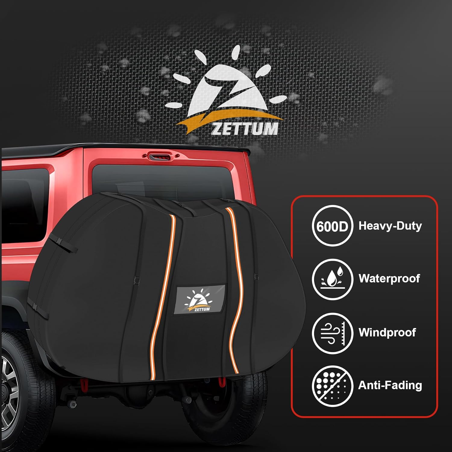 Zettum Bike Cover for Transport 2 Bike - 600D Travel Bike Covers for Bikes on Rear Bike Rack Heavy Duty & Waterproof, Outdoor Full Bicycle Rack Cover for 2 Bikes on Car Hitch Storage image number 6