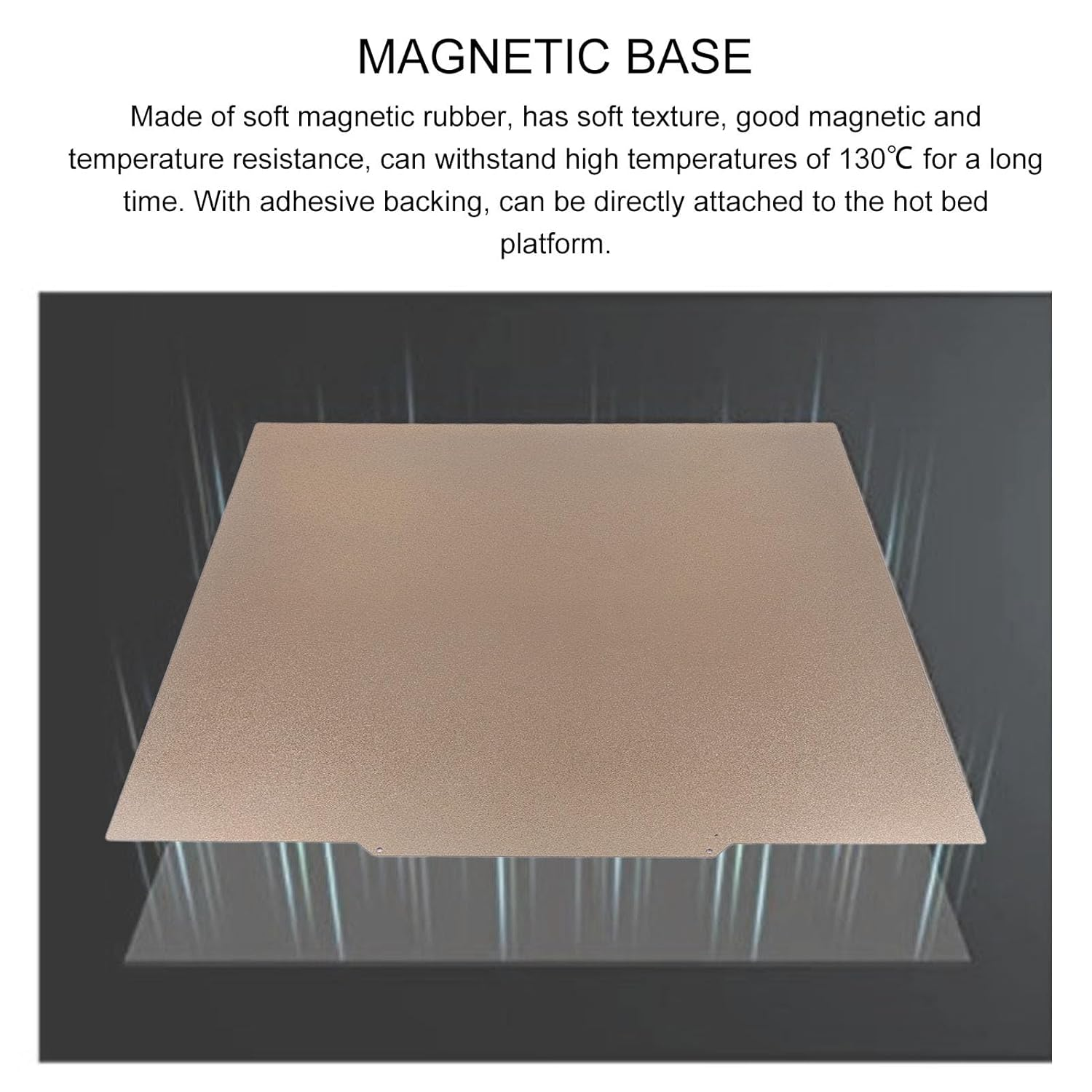 Magnetic Build Plate, 16.9 X 16.9 Flexible Removable Build Platform, PEI Plate Spring Steel Heated Bed Cover with Adhesive for Kobra2, Neptune 3 4 3D Printers image number 1