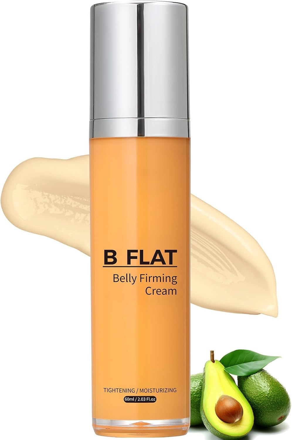 B Flat Belly Firming Cream, Stretch Mark Tightening Skin Body Lotion for Stomach Thighs & Butt, Anti-Cellulite Body Moisturiser Cream for Women