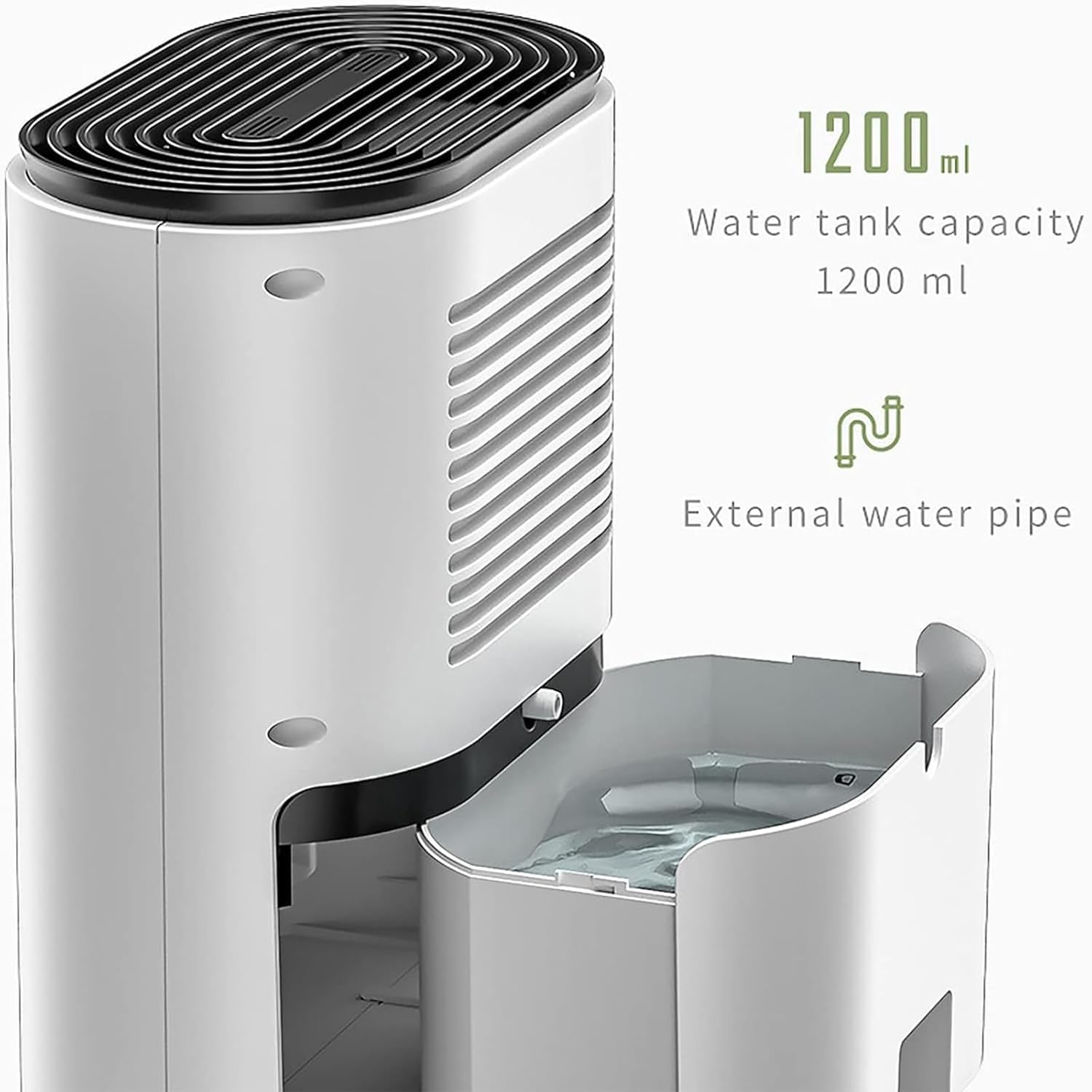 Forubar Compact Mini Dehumidifier for Home, 1200ML Portable Quiet Small Dehumidifiers with LED Display Screen, Auto Shut-Off, Perfect for Bedroom, Bathroom, Closet, Basement (White(Au PLUG)) image number 5