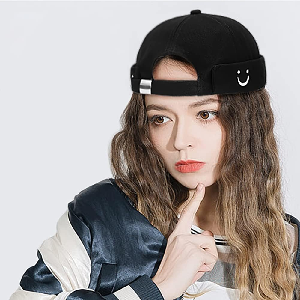 Malaxlx Mens Docker Hat Cap Brimless Hats Beanie Skull Cap Worker Sailor Cap Rolled Cuff Retro Adjustable - Keep Going image number 6