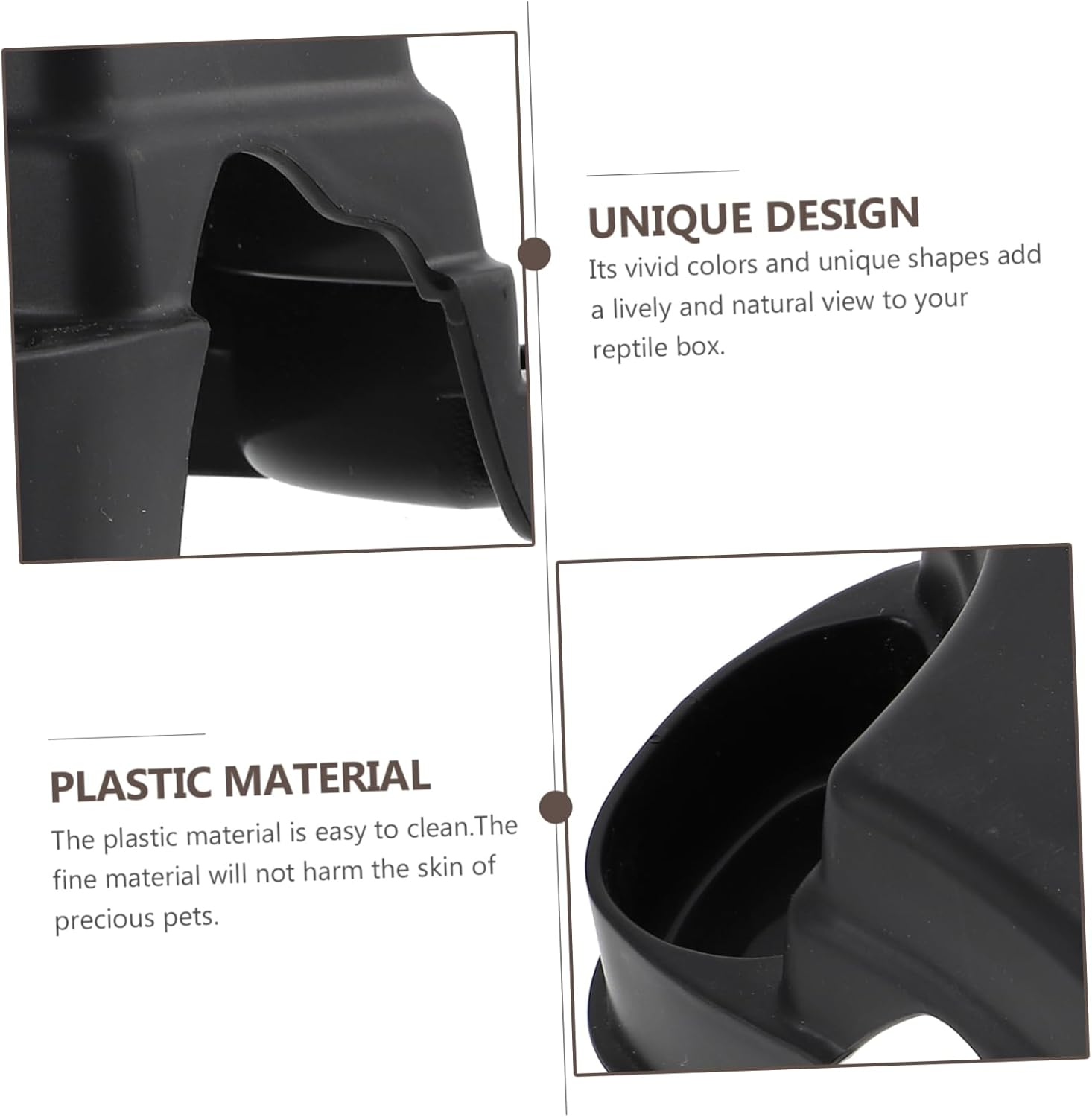 SUPVOX 2Pcs Crawling Pet Food Basin Reptile Exercising Cave Plastic Reptile Hideout Photography Prop Reptile Pet Feeder Decor Reptile Hide Platform Snake Hide Reptile Escaping Cave image number 2