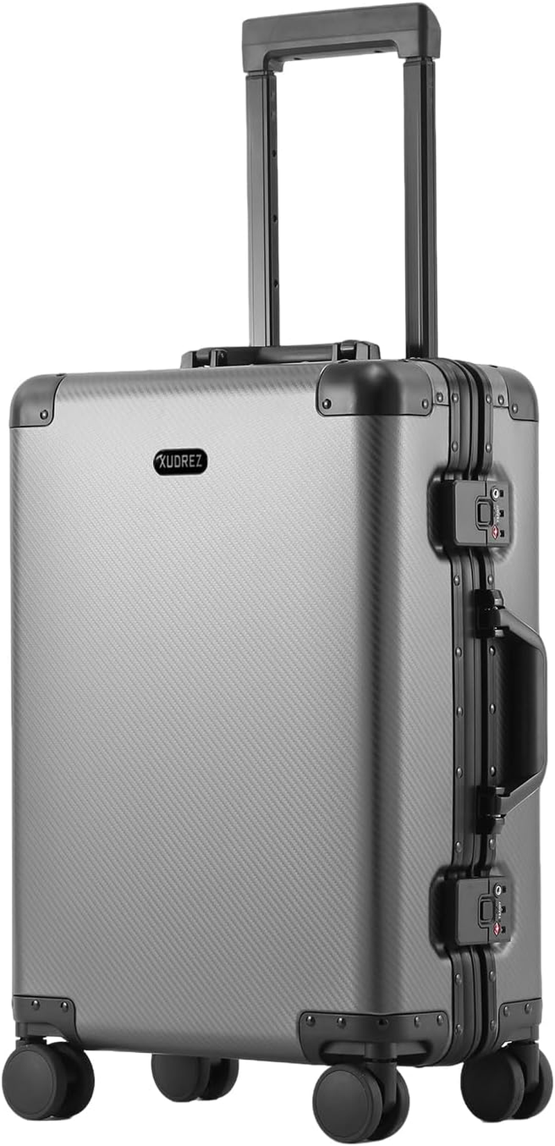 Simcat All Aluminium Luggage,Large Suitcase Hard Shell,Airline Approved Carry on Suitcase with TSA Locks, Silent Wheels, Black, 47X25X72Cm