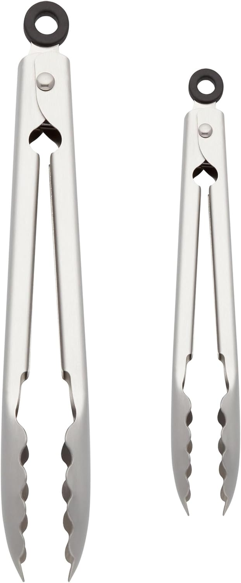Kitchenaid Set of 2 Stainless Steel Tongs with Scalloped Edges Easy Lock Dishwasher Safe Durable and Versatile 7 Inch and 9 Inch Silver image number 4