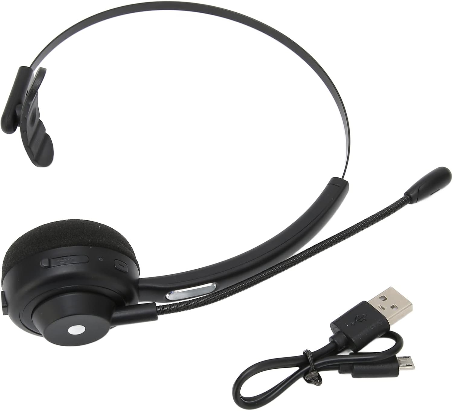 Annadue Trucker Bluetooth Headset with Microphone, Wireless On-Ear Headphones with Noise Cancellation, up to 60 Hours Working Time, for Skype, Mobile Phone, Computer, Office, Home, Call Center image number 6