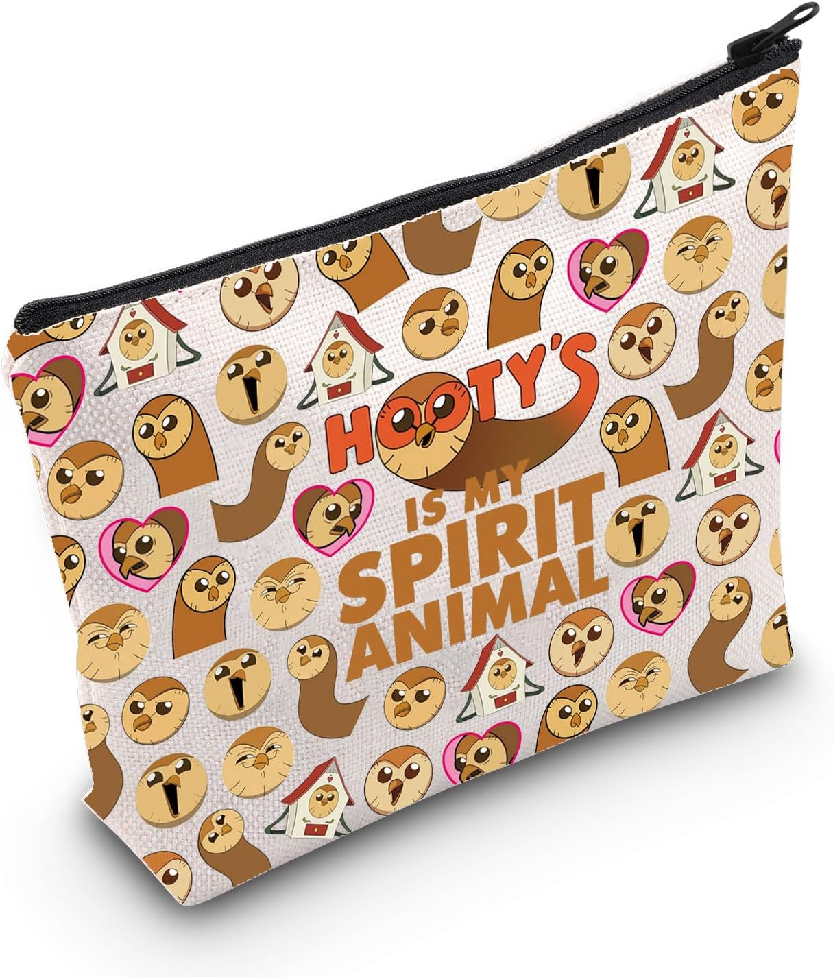 WZMPA Hooty Owl Cosmetic Makeup Bag Hooty & Owlbert Fans Gift Hooty Is My Spirit Animal Zipper Pouch Bag Hooty Owl Merch, Hooty Spirit, Fit image number 3