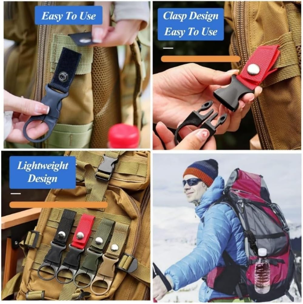 Goxfaca 8PCS Hanging Bottle Buckle Clip,Portable Mineral Water Bottle Ring Holder Outdoor Portable Water Bottle Ring Holder for Outdoor Camping Hiking Traveling image number 1