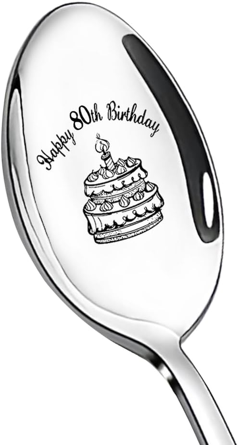 Happy 80Th Birthday Gifts for Nana Papa 80 Year Old Birthday Gifts for Father Mother 1944 Birthday Gifts for Sister Brother 80Th Bday Spoon for Women Men 80 Yr Old Birthday Present for Grandma Grandpa image number 5