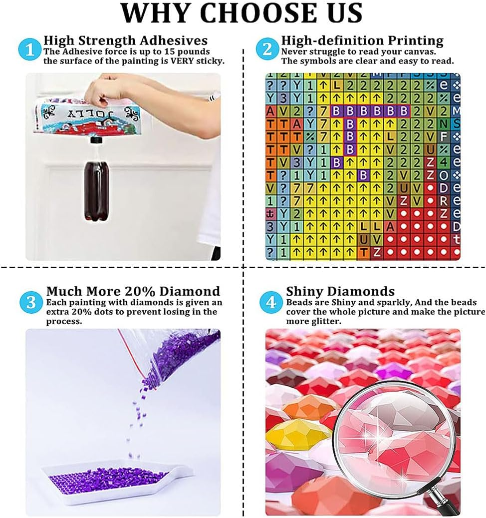 6 Pack Diamond Painting Kits, 5D Diamond Beach Number Painting, Full Drill Paintings Kits for Adults, Art Tool Kits DIY Crafts Diamond Painting for Home Wall Art Decor(11.8X15.7Inch) image number 3