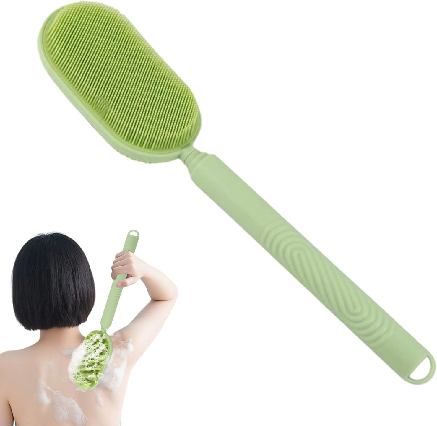 Shower Back Scrubber | Silicone Bath Cleaning Supplies - Body Bath Brush Massage Tools - for Cleaning Men Women Kids Bathing Showering Home Dorm Travel Hotel Apartment