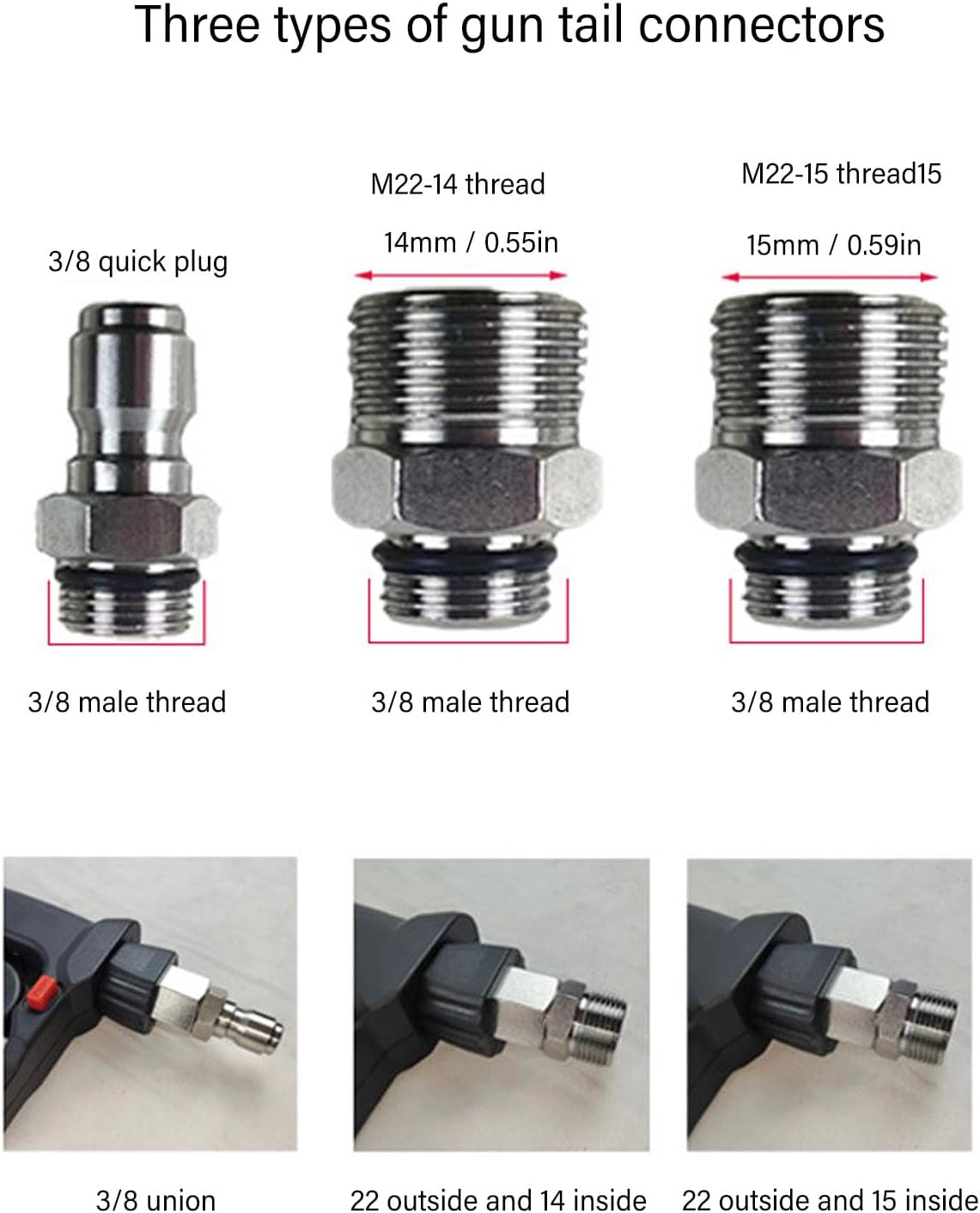 Hyuduo 5000 PSI High Pressure Washer Gun Powerful Spray Gun with Brass Metal Plastic for Car Motorcycle Watering Plants Kitchens Bathrooms Long Lasting & Locking Handle 300℉ Max Temp image number 2