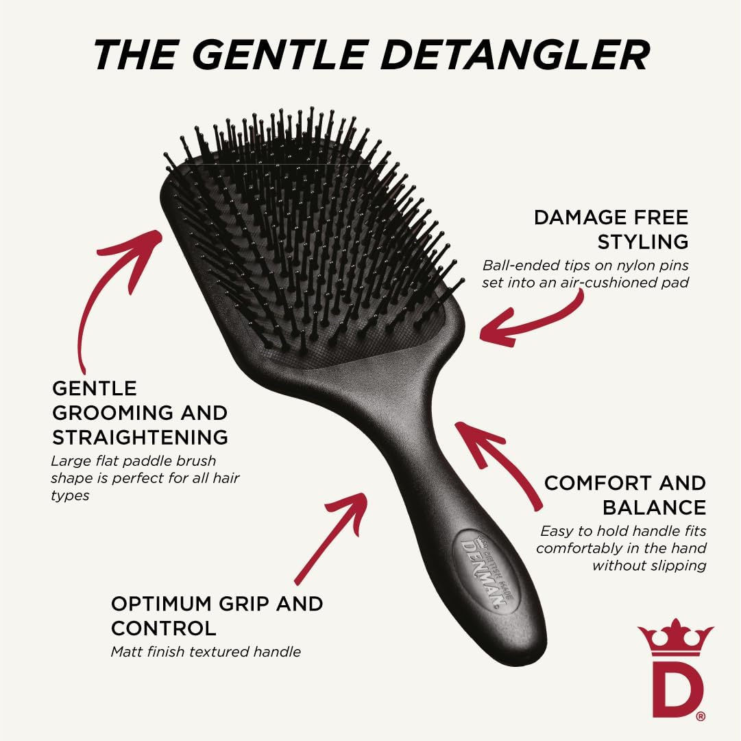 Denman Paddle Hair Brush, Clear, L image number 1