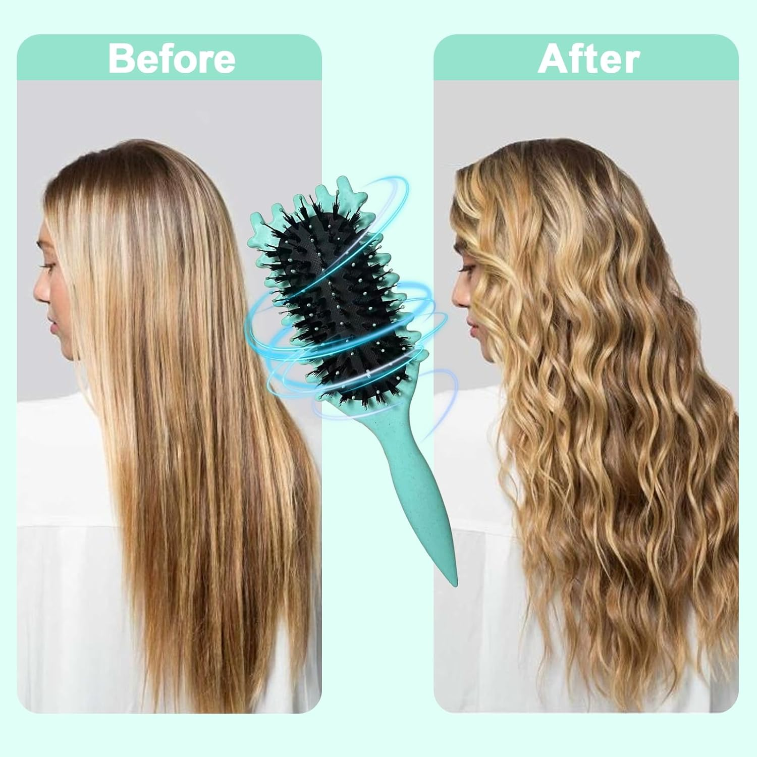 Hair Brush, Curly Hair Brush, Styling Brush with Prongs, Curl Separation and Less Pulling, Boar Bristle Hair Brush, Professional Curl Brush for Women and Men image number 2