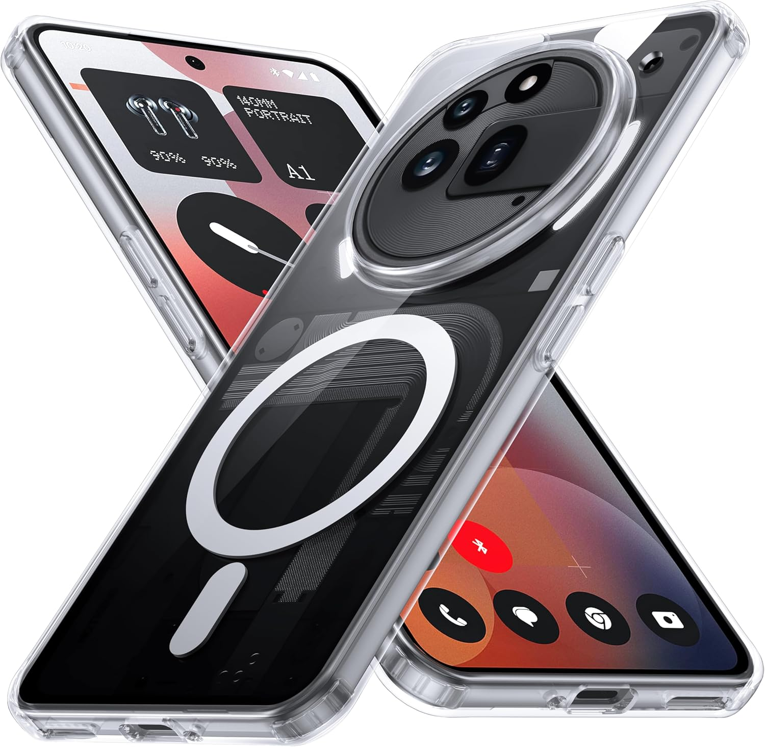 FNDMIL [NO.1 Magnetic] for Nothing Phone 3A Pro Case with Magsafe [Transparent Anti-Yellow] [Military Shockproof] [Slim Fit] Hard Case with Soft Silicone Bumper Mobile Phone Case for Nothing Phone 3A