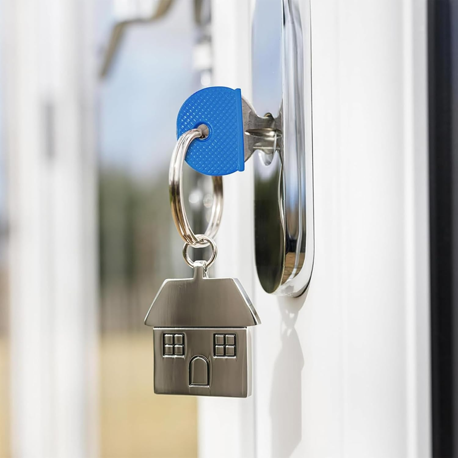 96 Pcs Cover Caps Tags for Keys - Identifiers, Labels, Markers, Protection Cover in 8 Colors for Standard Flat House Keys image number 1