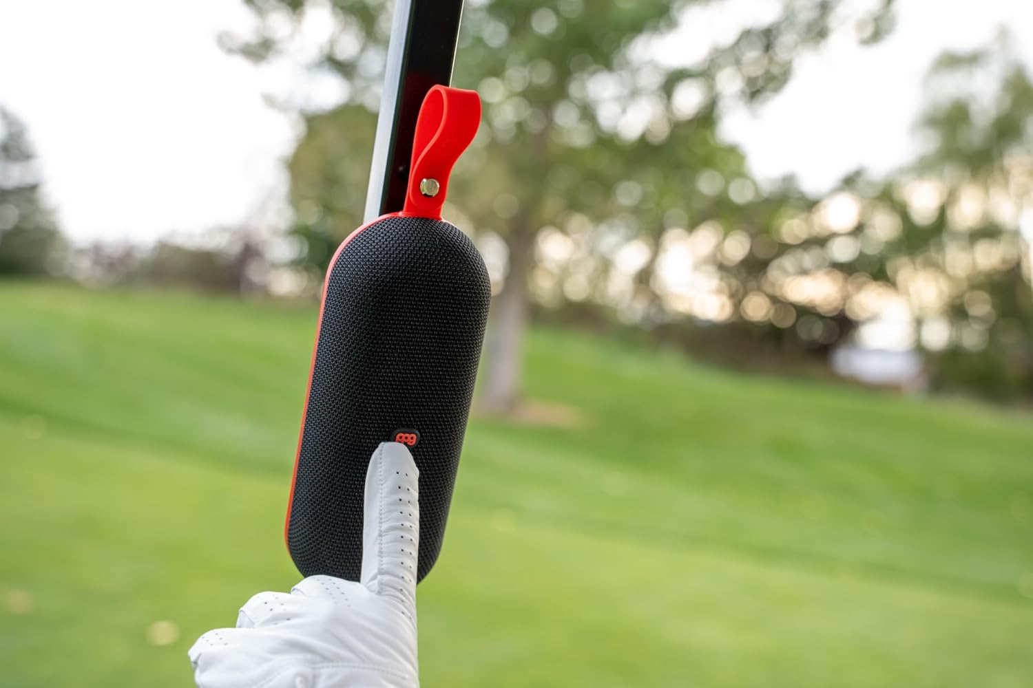 PPG All-In-One Golf Speaker with GPS Powered by Golf Logix &ndash; 40K+ Courses, 3D Mapping, Stereo Sound, Magnet Mount, IPX7 Waterproof, USB-C Rechargeable, Long Battery, Red image number 3