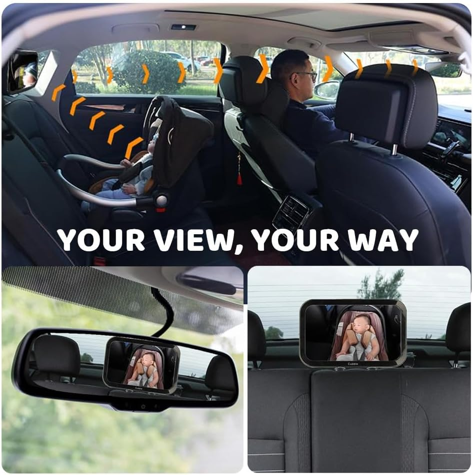 Cubble Wide-Angle,Shatterproof 360&deg; Car Mirror, Improved Version with Removable Base, Wide Angle View (Black) image number 6