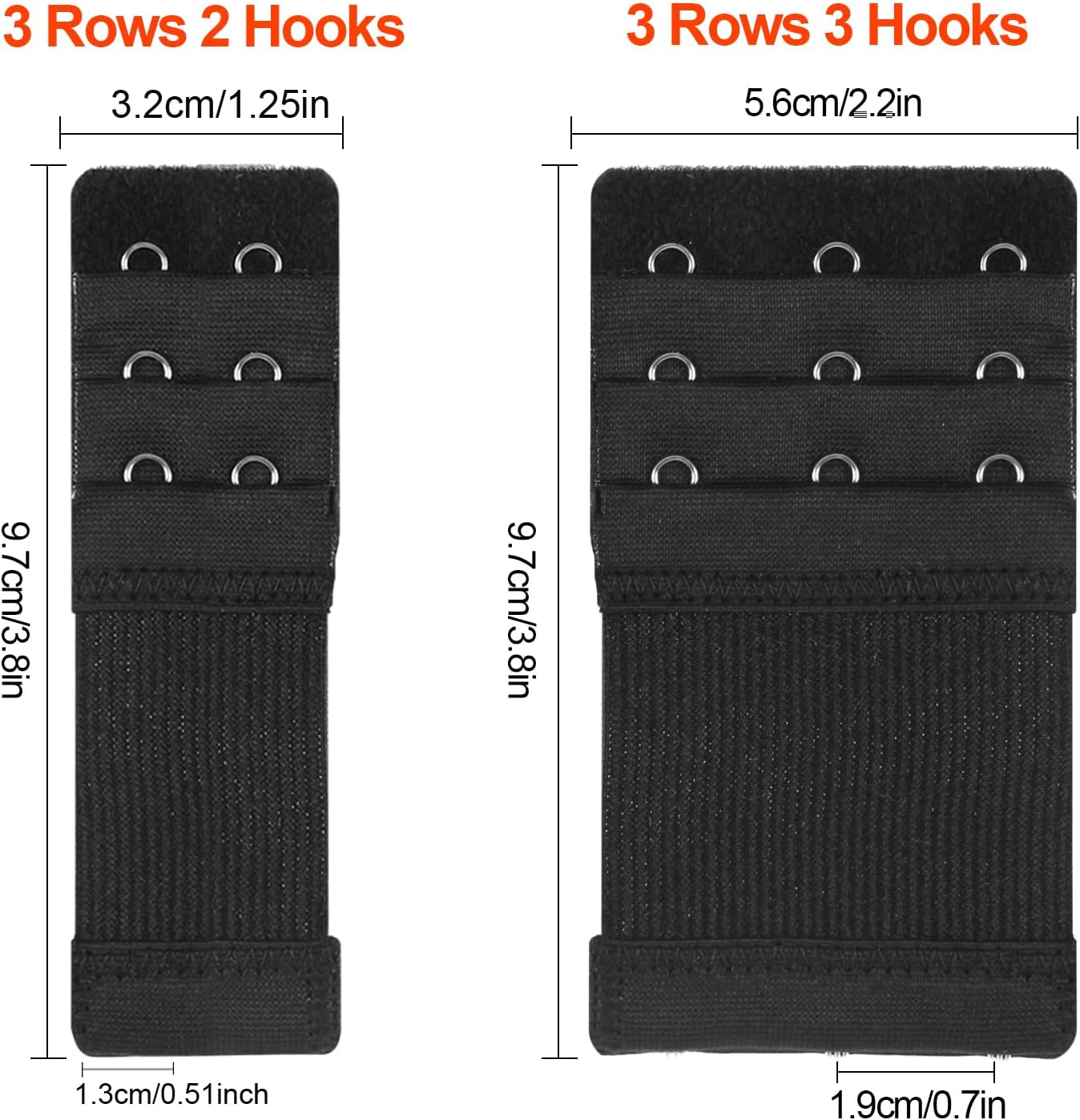 Bra Extender,H HOME-MART Women'S Bra Extender 3 Rows 2 Hooks 3 Hooks 4 Hooks 5 Hooks Bra Extension Strap Soft and Comfortable image number 1