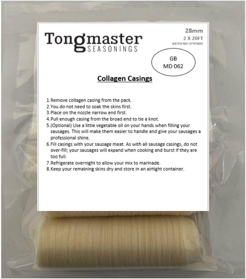 23Mm Pack of 2 Collagenedible Sausage Casings Skins 80Ft image number 2
