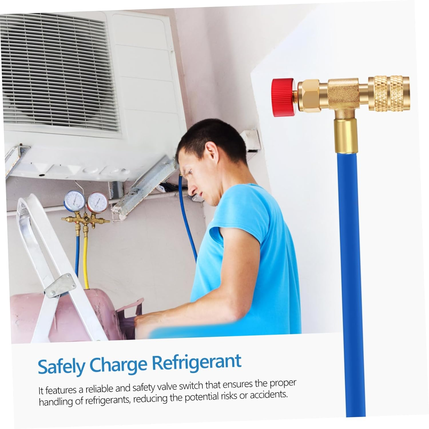 Refrigeration Coupling Valves Straight Valve Adapter for Air Conditioner, Compatible and R410 Refrigerants, Replacement for Home Use image number 1