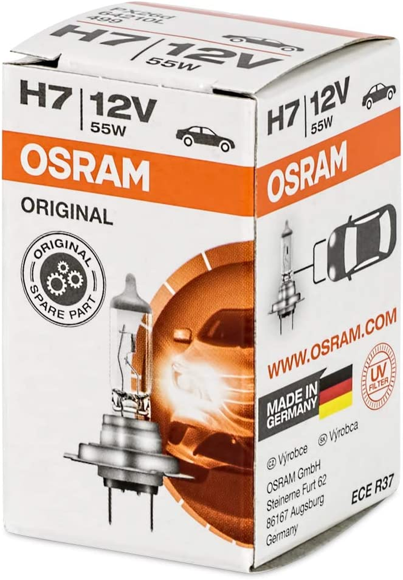 10X OSRAM Headlight Bulbs H7, Longlife, 12V, 55W, 64210L, Set of 10 image number 4