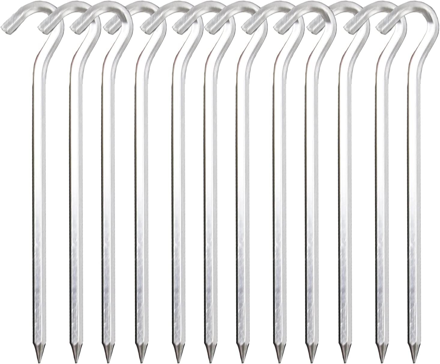 Tent Pegs, 12Pack 7Inch Tent Stakes Heavy-Duty Aluminum Tent Pegs with Hook, Lightweight, Anti-Rust Stakes for Camping, Hiking, and Hard Ground image number 3