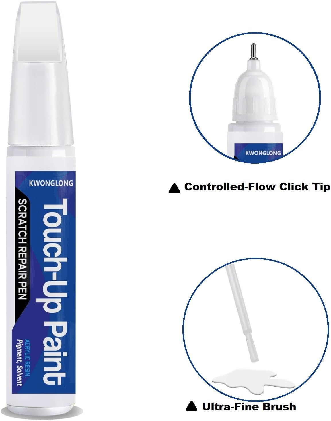 Polar White 149/9149 Touchup Paint Compatible with Mercedes-Benz, 2-In-1 Scratch Repair Pen Exact Color Match, Car Scratch Repair Pen image number 6
