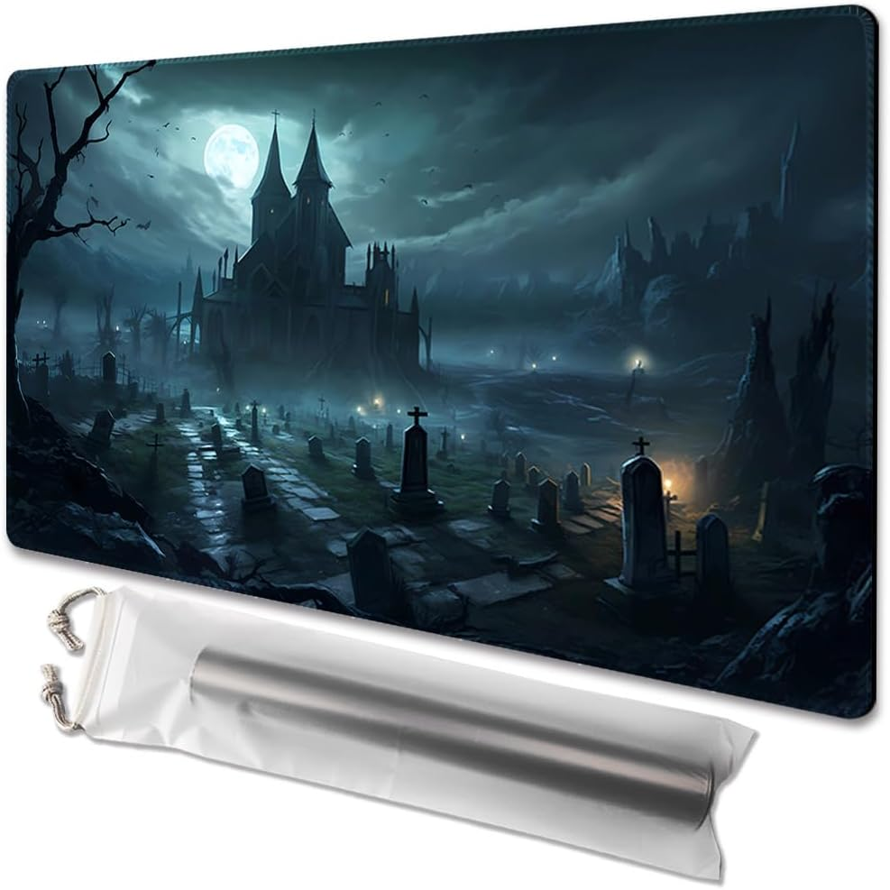MTG 24 X 14 Inch Gaming Mat with Non-Slip Backing, Ideal for TCG Card Game Enthusiasts (Sky Tower, No Deck)