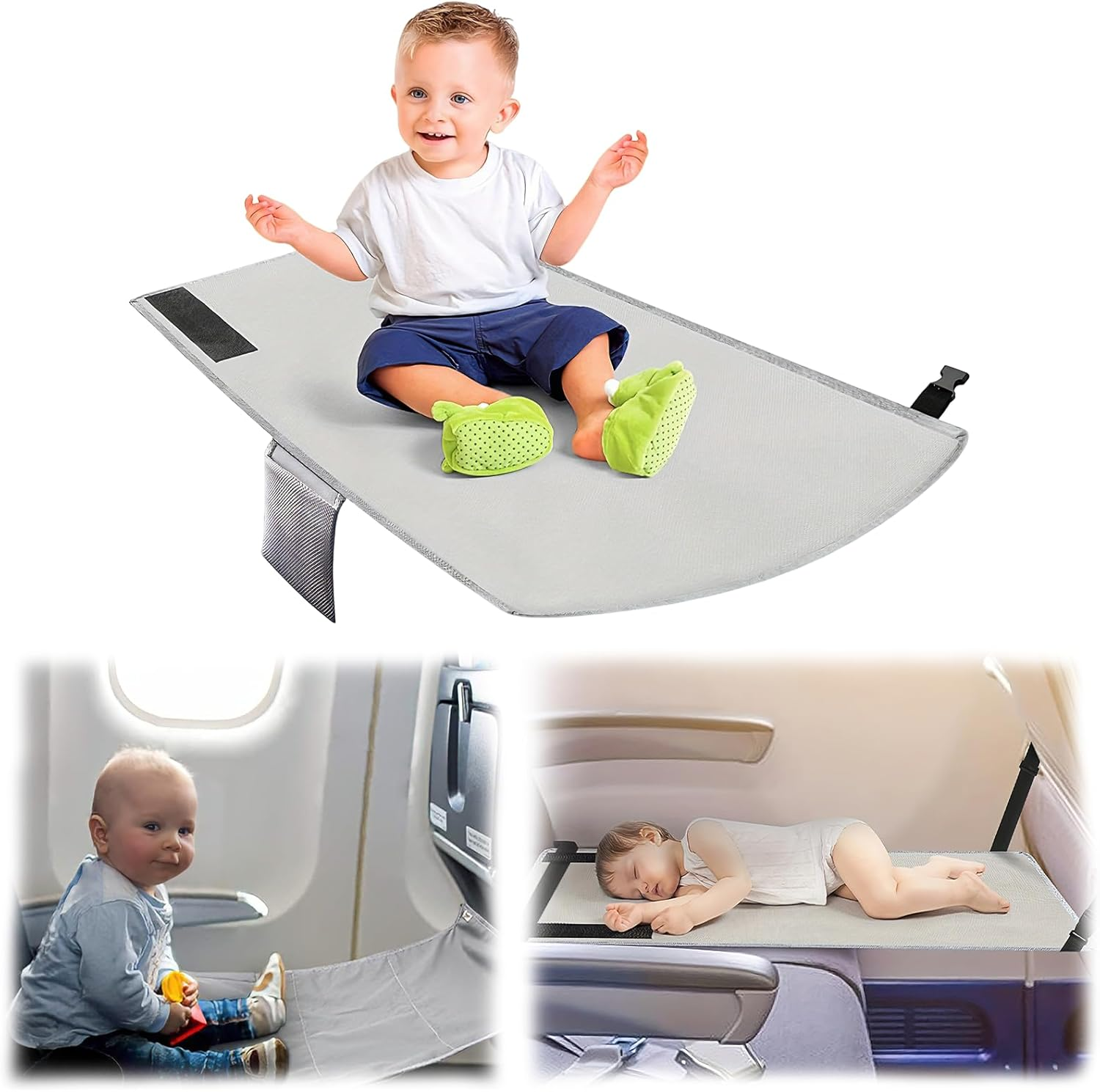 Airplane Seat Extender for Kids, Footrest & Toddler Airplane Bed, Oxford Cloth Airplane Toddler Bed, Toddler Travel Bed, Toddler Airplane Travel Essentials, Travel Seat Cushion for Kids