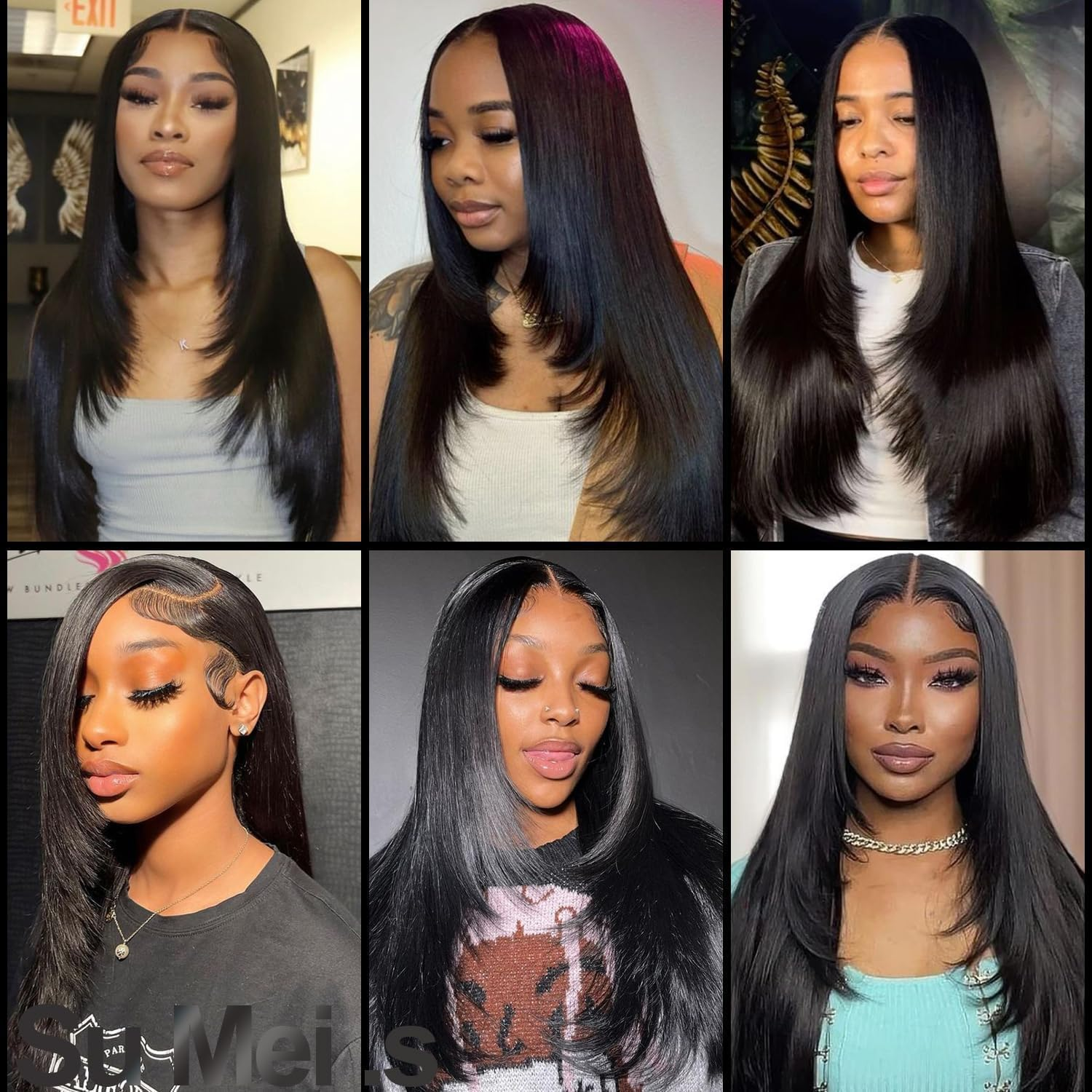 Glueless Synthetic Lace Front Wig 26 Inches Long Straight Black Wigs for Women 13X5X1 HD Lace Hand Tied Pre Plucked Hairline image number 1