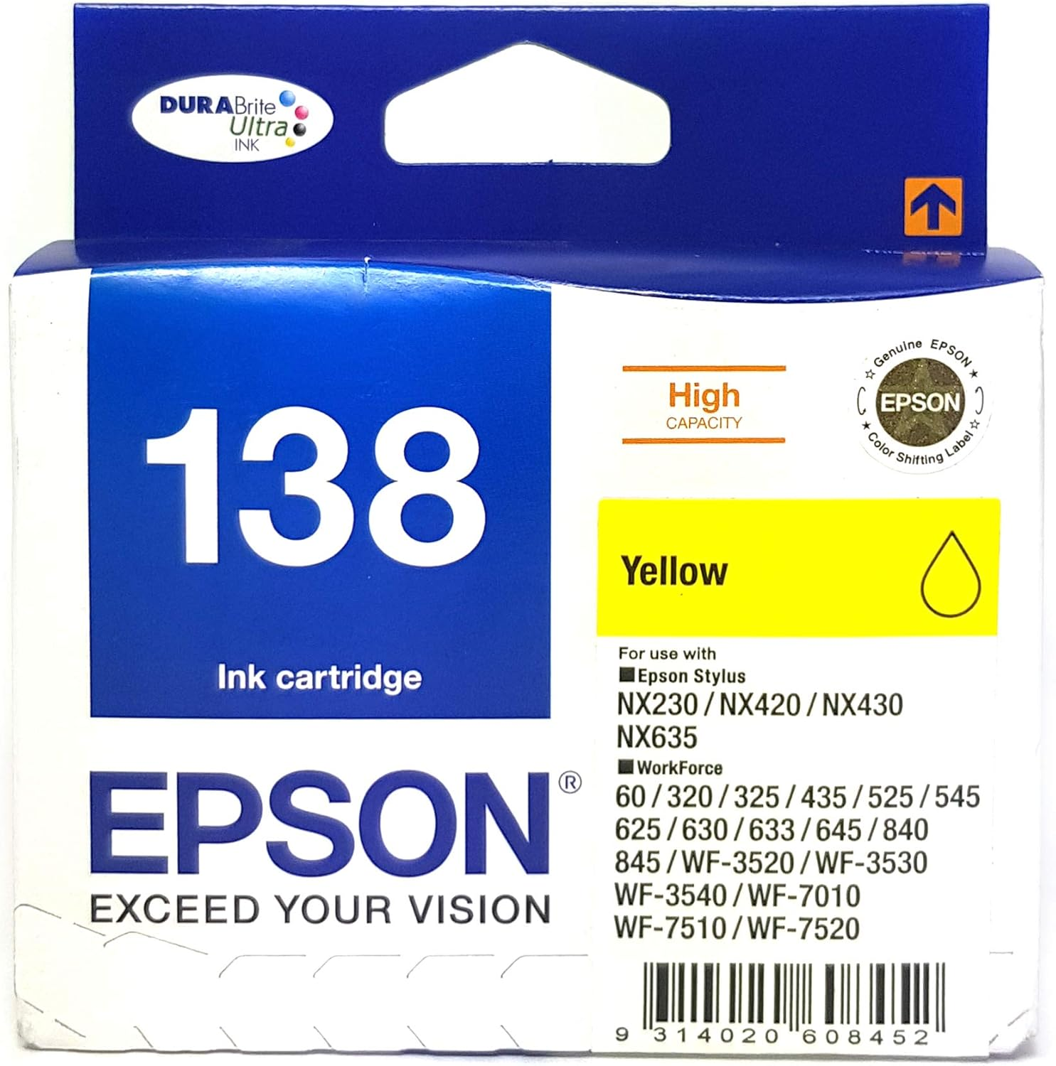 EPSON High Cap Yellow Ink for NX230 430 WF325 435 545 645 7520 845 image number 1