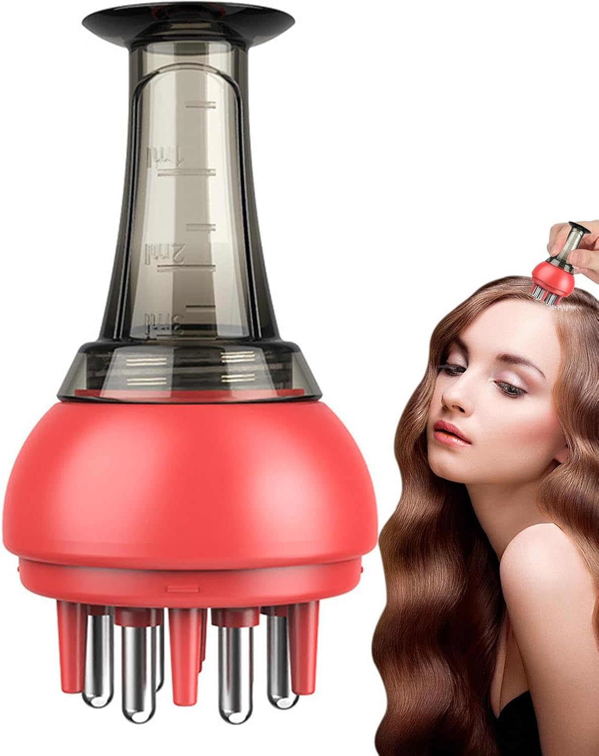 Scalp Oil Applicator, Anti-Leak Oil Comb Rollerball Hair Oiling Applicator, Portable Scalp Massager Hair Growth Tool, Hair Care for Family, Home and Travel Loganz