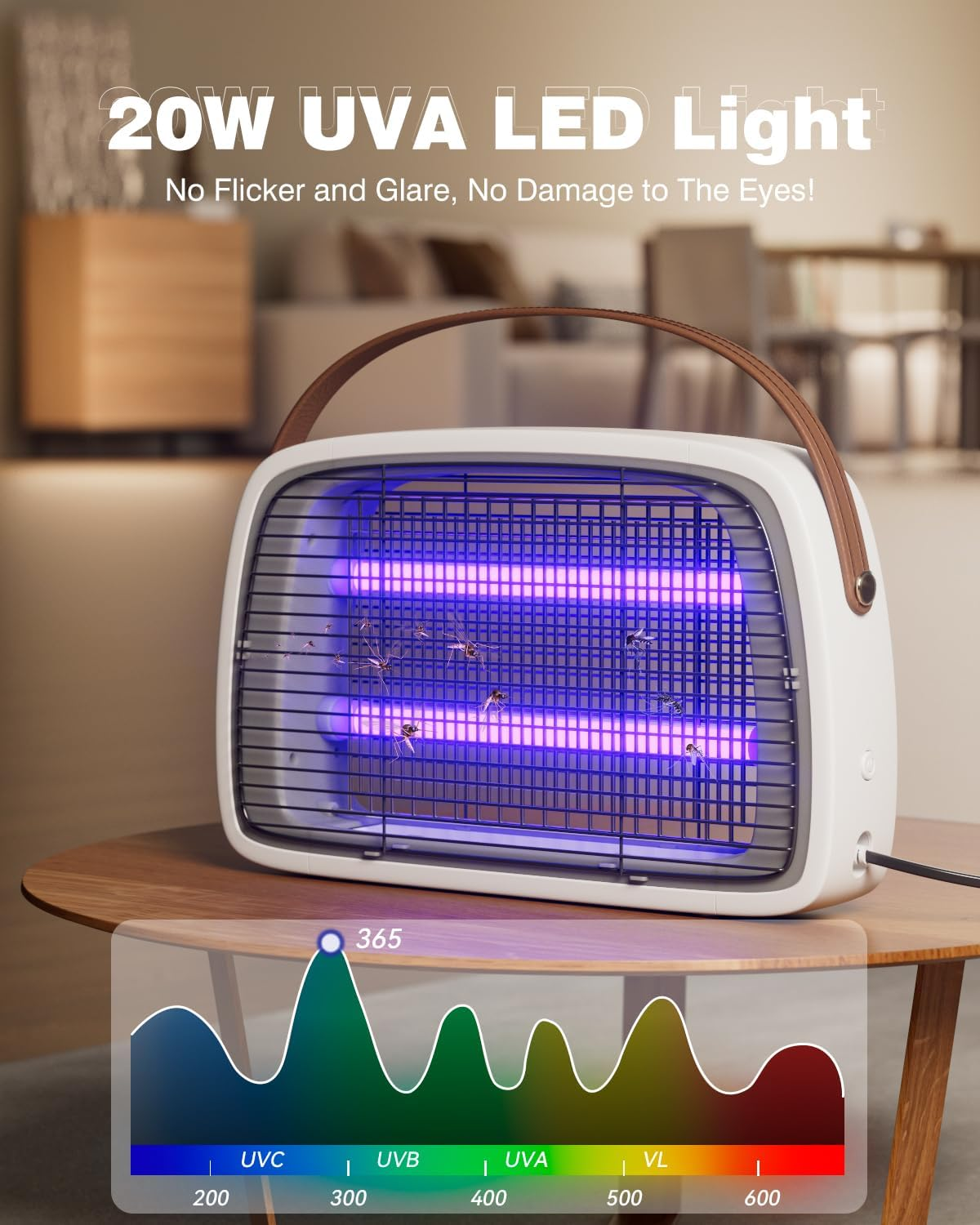 Mosiller Bug Zapper Electric Fly Killer - 4200V Mosquito Killer LED Lamp, Hangable Fly Repellent and Insect Killer, Durable Mozzie Trap, Fruit Fly Zapper for Indoor Outdoor Garden Home Office image number 3