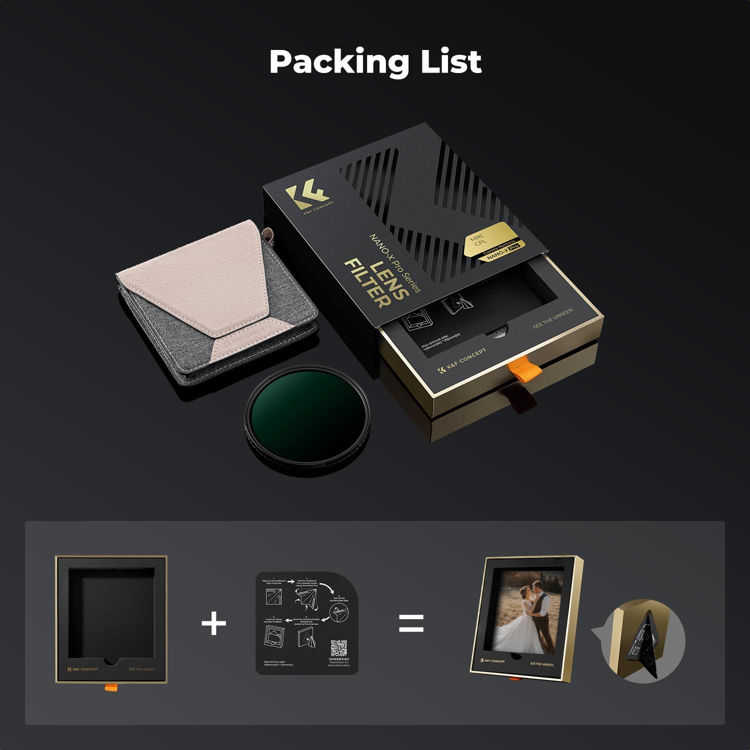 K&F CONCEPT 95Mm Circular Polarizers Filter Super Slim with 36 Multi-Layer Coatings, High Definition Circular Polarizing Filter (CPL) for Camera Lens (Nano-X PRO Series) image number 4