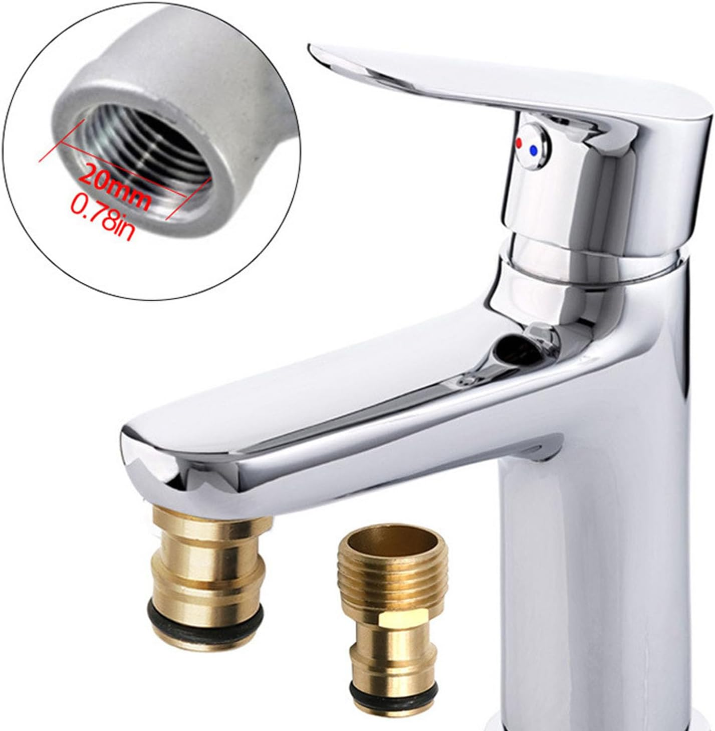 1Pcs Brass Garden Quick Hose Adapter (1/2" Outer Male Head) Brass Garden Hose Quick Connect Fittings Garden Hose Connector for Lawn& Garden Washing Cars Watering Plants image number 6