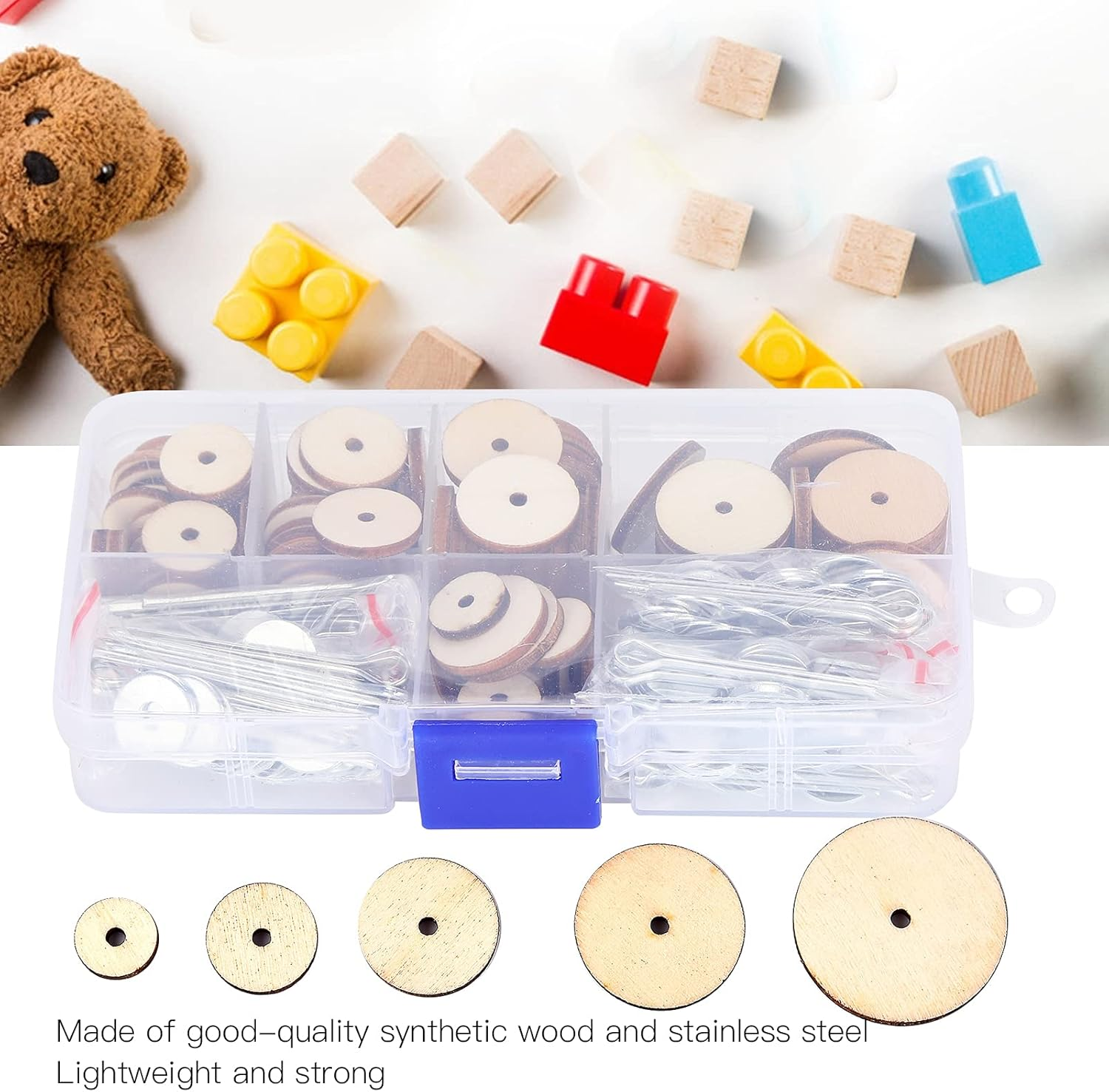 Doll Joints Doll Accessories for Teddy Bear Toys, 50 Set Doll Joints Cotter Pin Joints Doll Wood Skeleton Joints Movable Engage DIY Craft Toy Accessories image number 2
