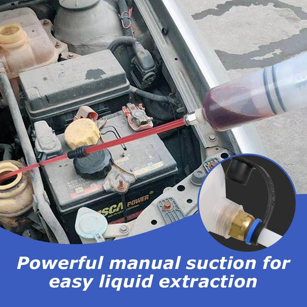 500Cc Oil Fluid Extractor and Filler Pump, Oil Change Syringe with Hose, Manual Vacuum Suction Pump, Suitable for Brake Fluid, Transmission Oils, Coolant, Engine image number 2