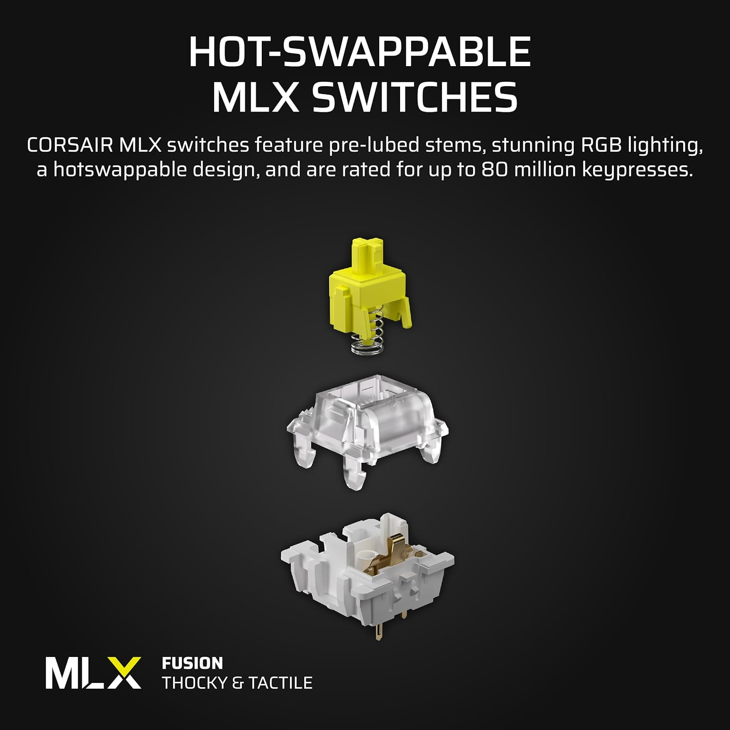 CORSAIR Vanguard 96 Wired Mechanical Gaming Keyboard &ndash; 96% Layout, MLX Fusion Tactile Switches, 8000Hz Polling, LCD Display, Virtual Stream Deck, G-Keys, SOCD Flashtap, QWERTY US &ndash; Black image number 1