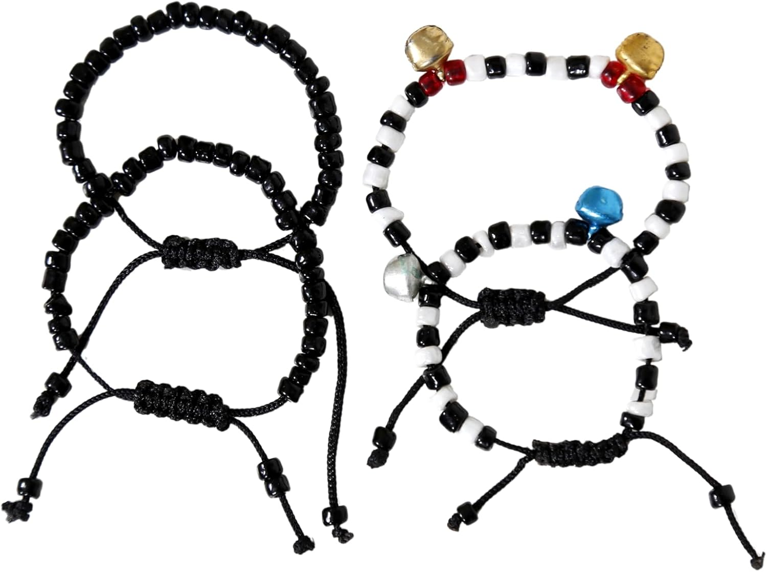 NKT Black Nazariya for Baby Girls & Baby Boys Adjustable Size Cotton Thread Black Nazar Bracelet for Hands & Foot for New Born Babies(0-1 Year) PACK of 2 PAIR, BABY and BOYS, Cotton, No Gemstone